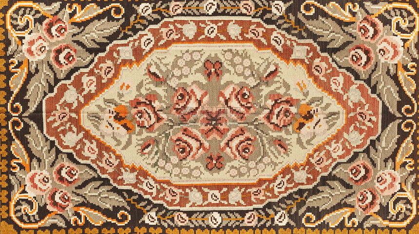 土地毯材料羊毛挂毯织物红色艺术装饰品丝绸编织纺织品图片