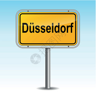 矢量杜塞尔福夫路标牌背景图片