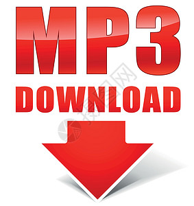 矢量 mp3 下载图标歌曲按钮红色夹子反光音乐播放器收音机白色网络艺术背景图片