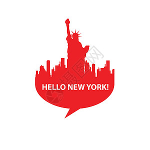 纽约曼哈顿城市天际线哈罗 新约尔克建筑学摩天大楼城市建筑旅行旅游景观插图天际商业插画
