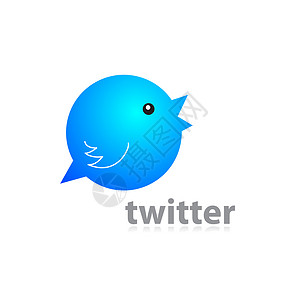 矢量框Twitter 微博互联网公告追随者网络蓝色社会收藏邮件技术矢量背景
