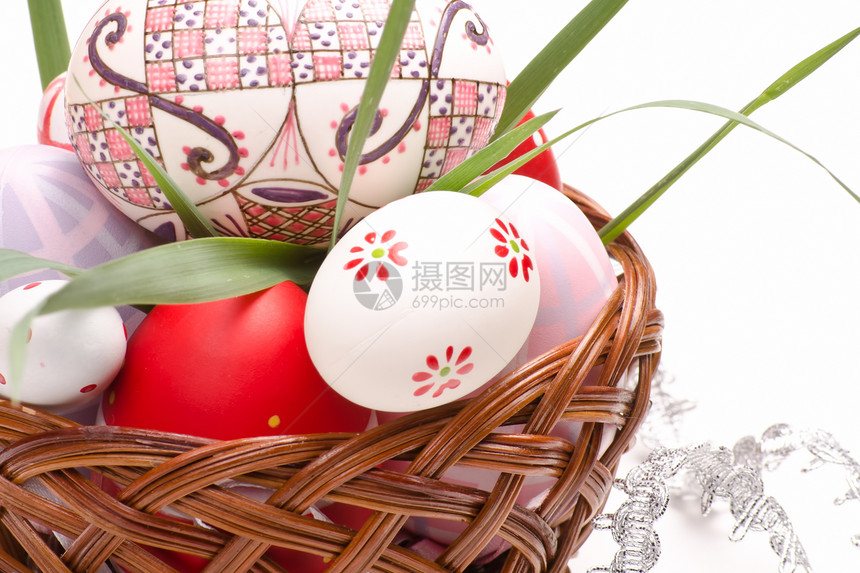 东经装饰篮子纺织品传统丝带绿色季节性季节植物图片