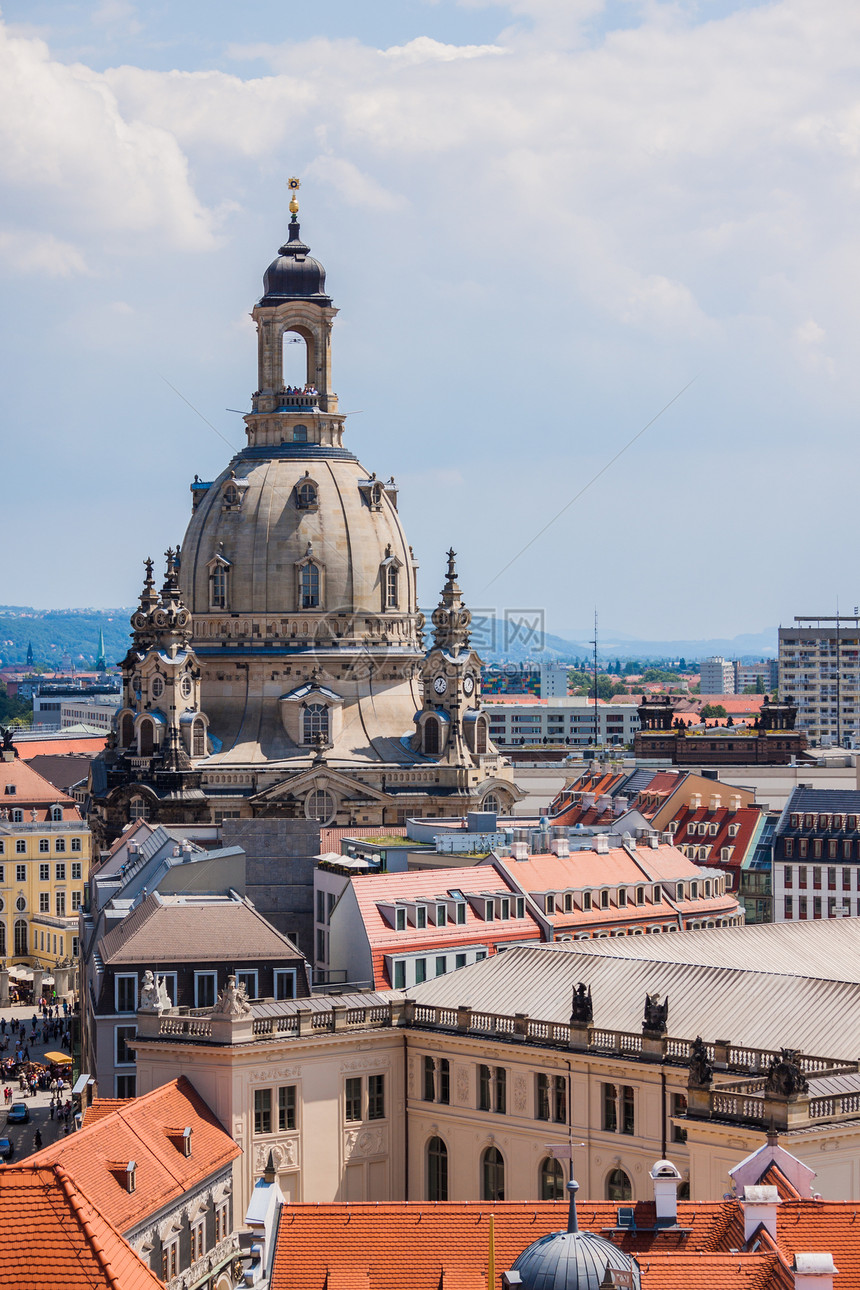 德国德累斯顿全景旅行音乐景观教会正方形剧院圆顶天际雕像旅游图片