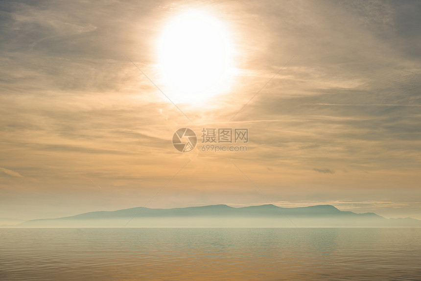 海洋景色日落季节反射太阳天空海滩高温海岸假期天气图片
