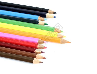 彩色铅笔娱乐光谱瞳孔木头喜悦调色板学校爱好工具团体背景图片