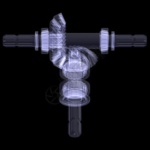 X射线转换成x光齿轮车轮曲面轴承花键黑色斜角背景x射线背景图片