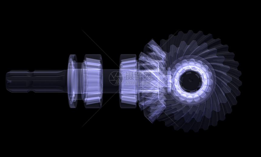 X射线转换成车轮黑色牙齿轴承背景x射线齿轮x光斜角花键图片