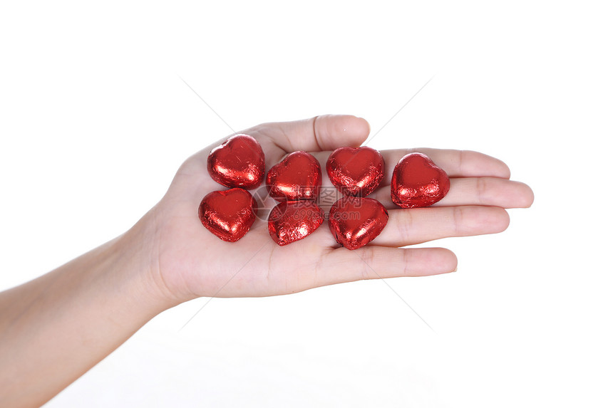 手头上的心脏巧克力热情营养可可女士女性糖果礼物庆典生日小雨图片