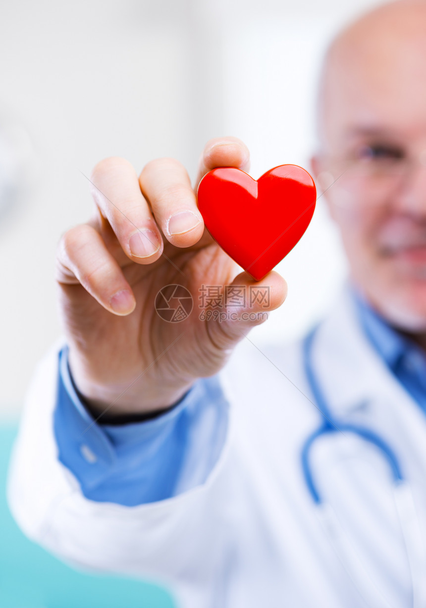 有心的医生概念人类心血管服务制服医院男人诊所预防实验图片