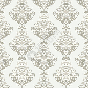 Floral 历史背景 模式皇家叶子插图墙纸卷曲艺术奢华灰色创造力白色背景图片