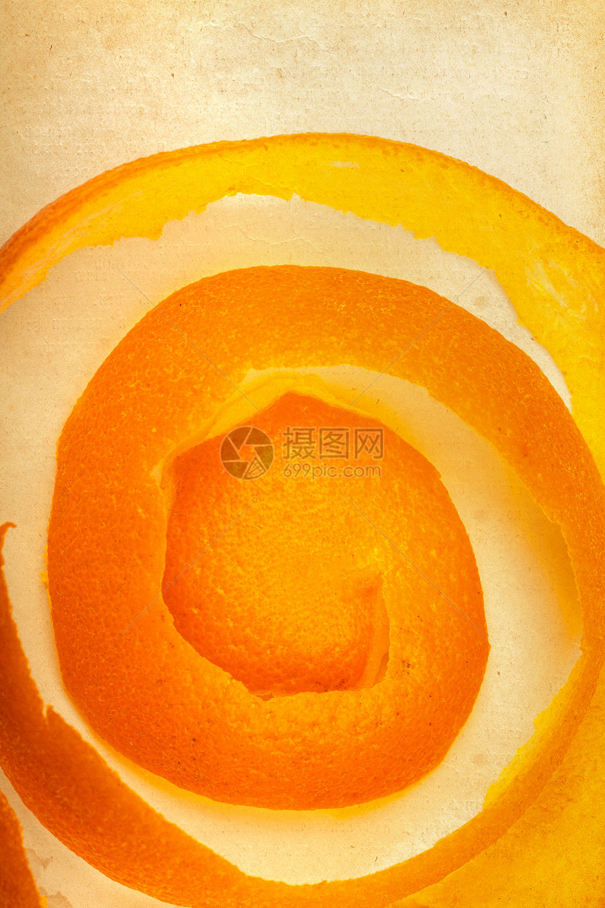 橙皮宏观线圈脆皮营养反射皮肤食物果皮水果船体图片