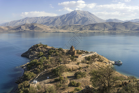 亚美利亚阿克达马岛住民外观教堂石头旅行宗教建筑学全景教会目的地背景
