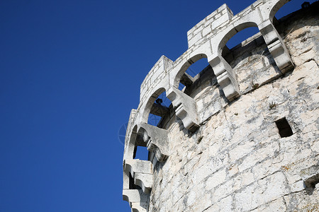 塔库拉克罗地亚科尔库拉石堡景观历史旅行港口石头教会防御城市马球假期背景