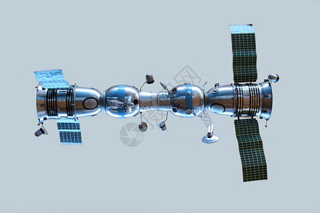 飞船模式相连接的航天器模式联盟4和联盟5背景