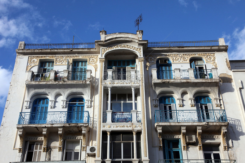 突尼斯市中心历史性海湾世界办公室建筑学房子旅行城市全景场景图片