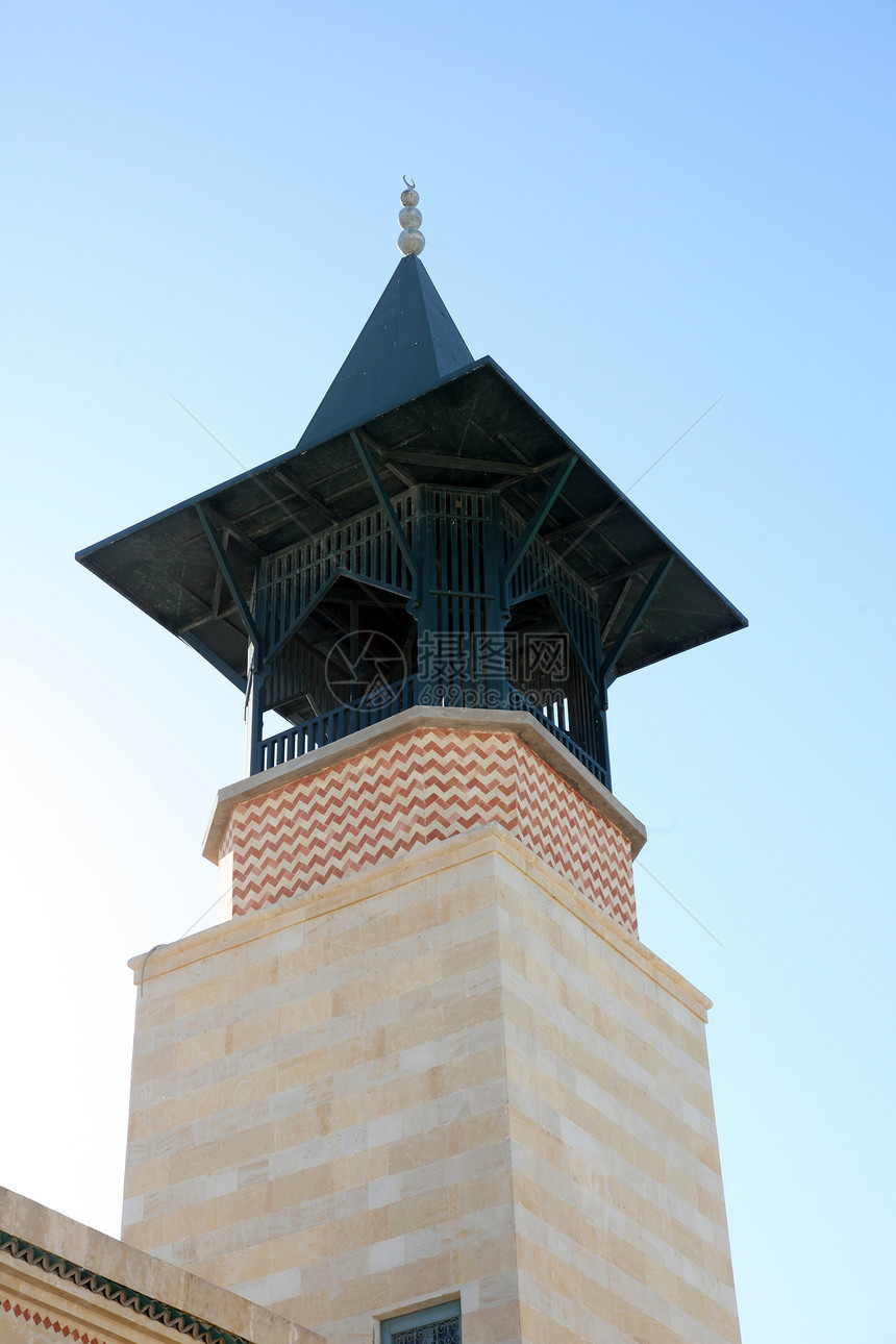 突尼斯传统屋顶天空蓝色立方体视窗八角形圆顶正方形文化圆圈工程图片