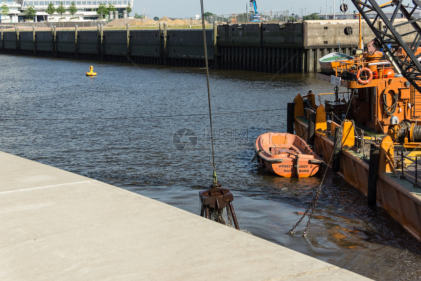 工作时的叫喊声发射船只挖泥船工地翻盖城市码头港口仓库同盟图片
