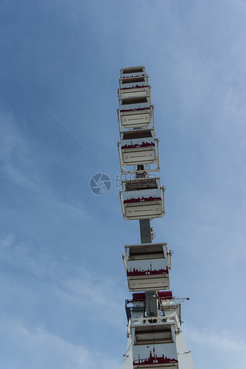 摩轮轮汉堡天空巨轮白色旋转蓝色观光吊船摩天轮图片