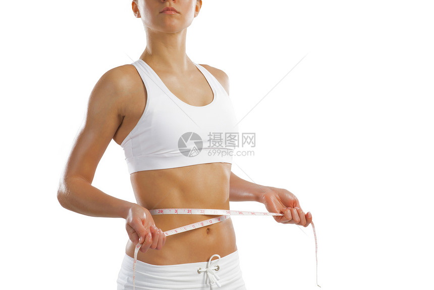 腰部的年轻运动女性成人营养身体女士减肥健身房数字水果饮食腹部图片