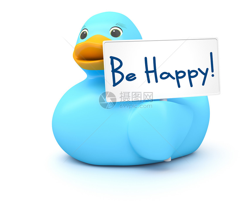 蓝鸭与快乐的标志图片