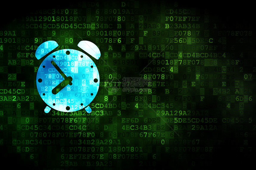 数字背景上的时间轴概念闹钟展示日程绿色屏幕小时历史警报数据技术时间图片