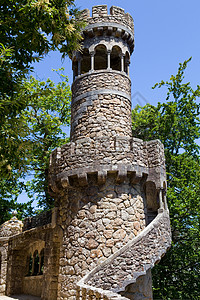 浪漫的葡萄牙语瑞加里拉昆塔旅游天空季节历史性蓝色遗产公园历史城堡背景