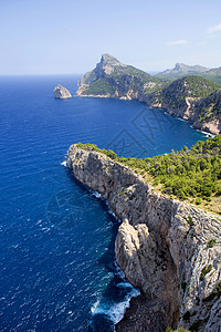 退职工旅行岩石海岸天空导师假期海岸线旅游太阳海洋背景图片