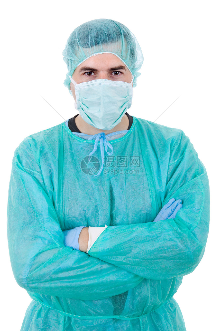 医生青年学生医疗微笑工作工人蓝色卫生冒充成人图片