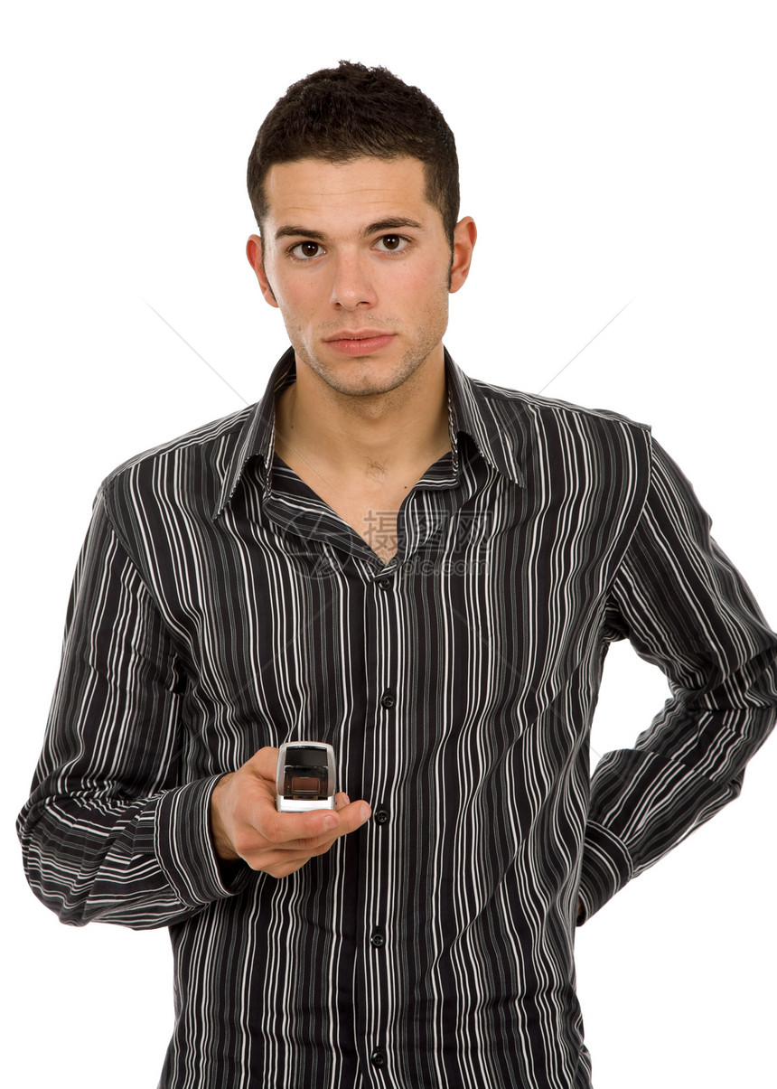 手机电话男性衬衫细胞拉丁公司白色企业家图片