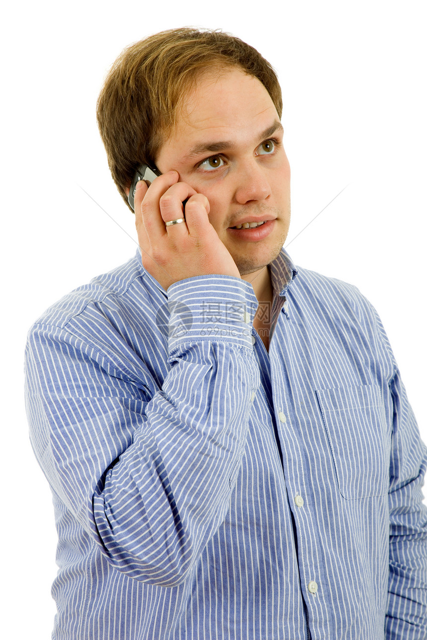 调来电话男生拉丁公司衬衫细胞男性白色企业家青年图片