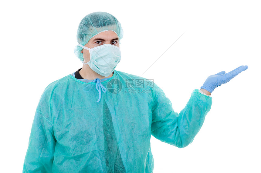 医生医院青年药品保健护士面具黑色男性商业工作图片