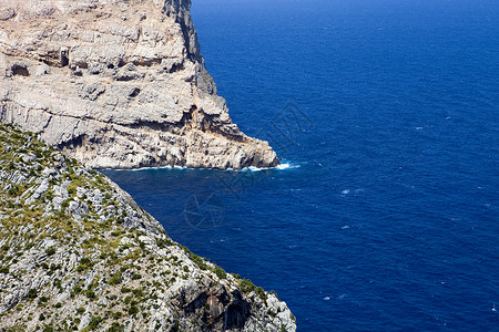 退职工天空岩石假期侵蚀太阳海洋导师旅游海岸蓝色背景图片