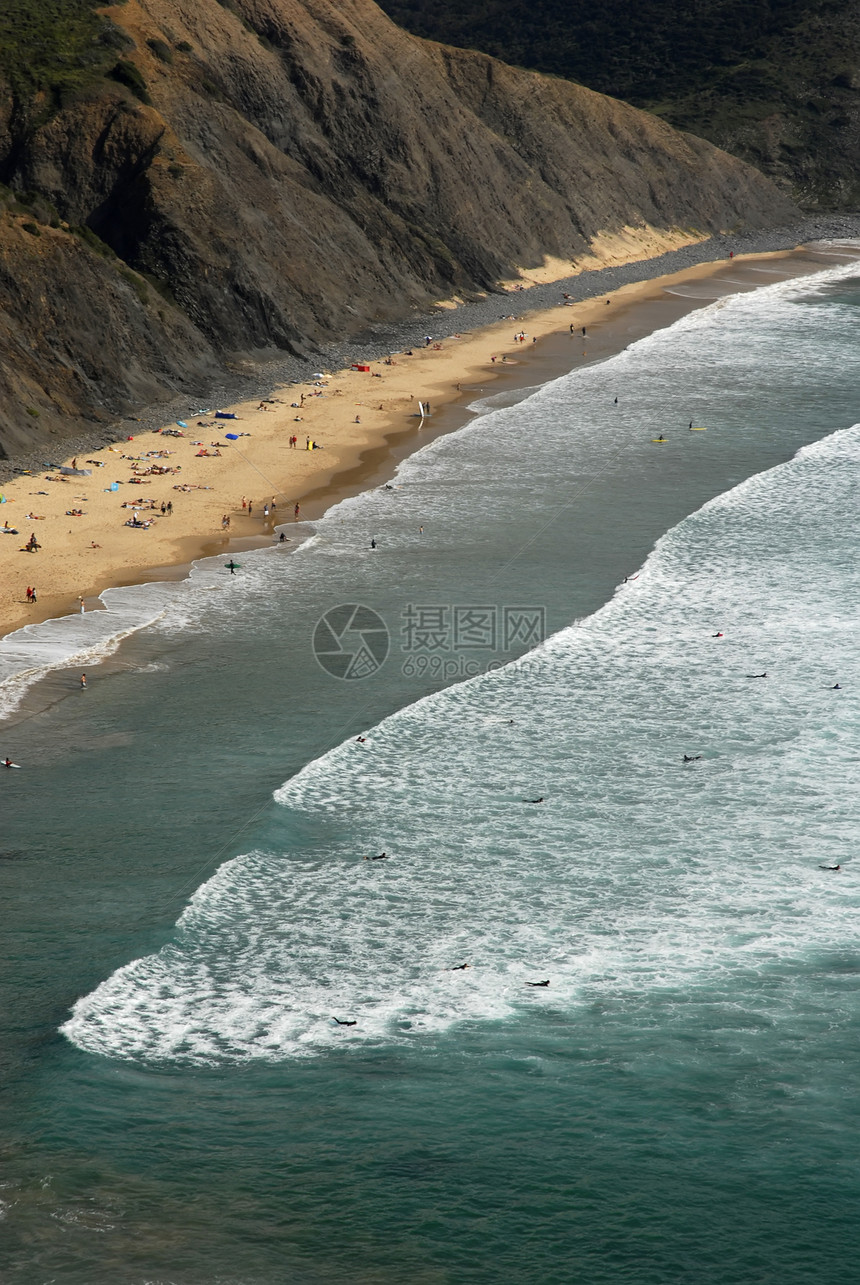 海滩沙滩海浪蓝色冲浪者支撑海岸冲浪海岸线假期流动海洋图片
