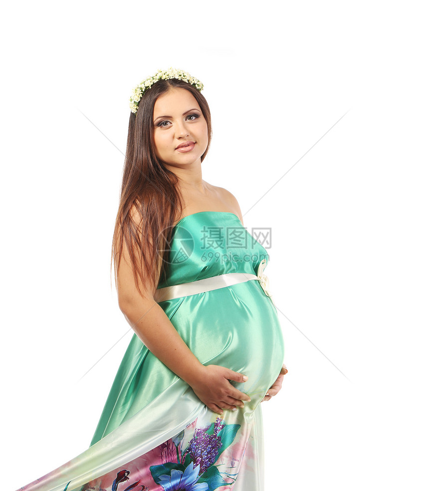 穿着暑期服的漂亮怀孕女孩图片