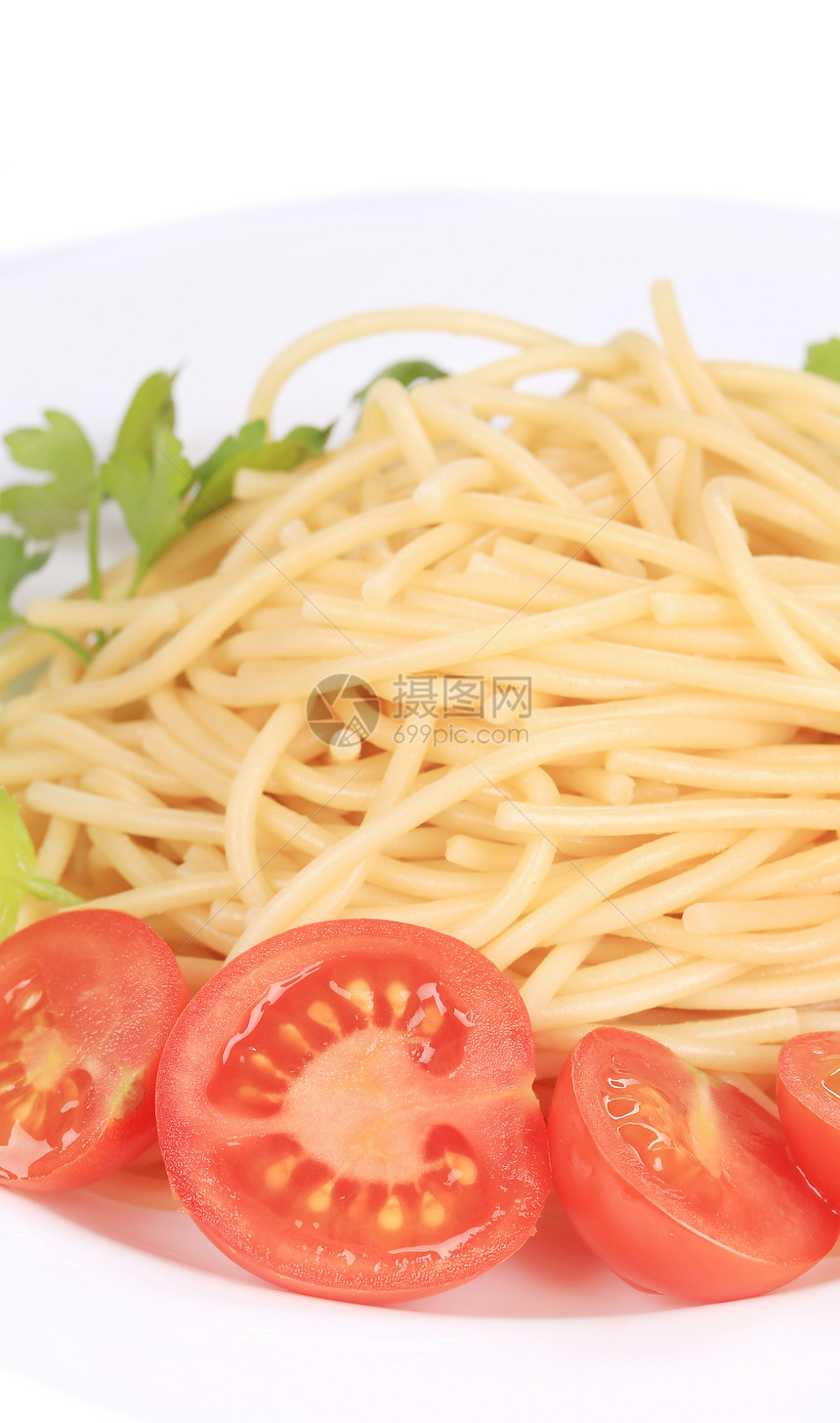美味的意大利面加草药草本植物食谱烹饪美食香菜食物午餐蔬菜小麦面条图片