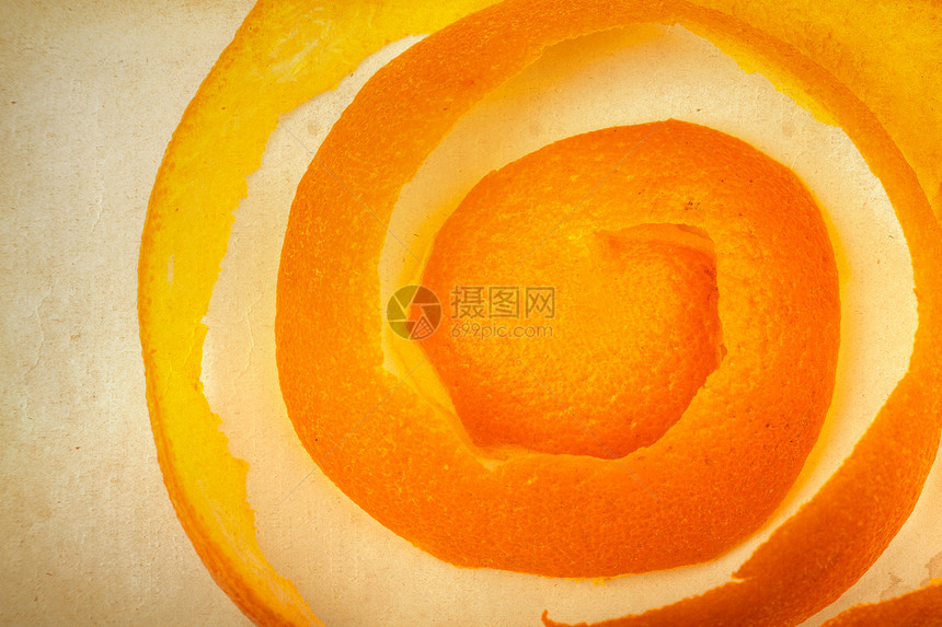 橙皮食物水果线圈营养螺旋果皮反射脆皮船体热带图片