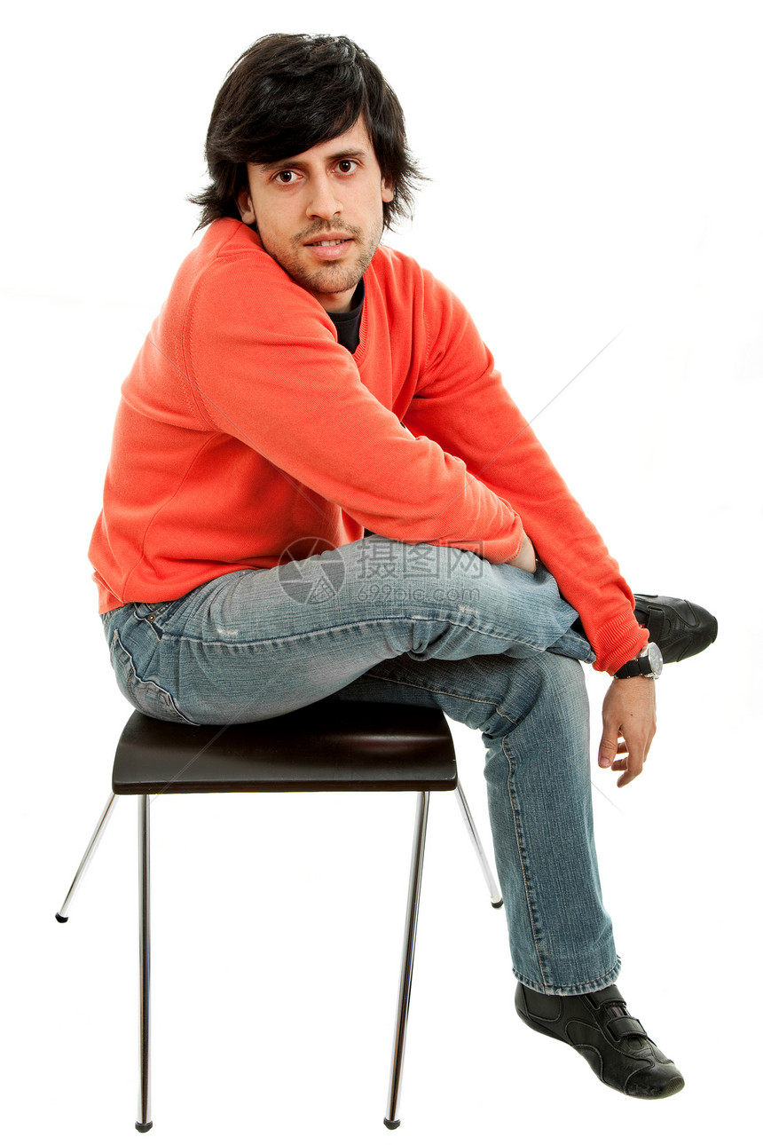 座席座位白色成功青年椅子身体男性男生男人工作室图片