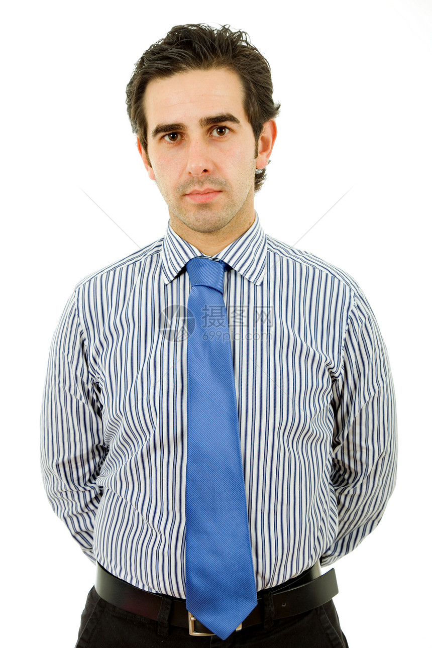 商务 商业和管理人员领带白色头发沉思男性微笑男人员工思维图片