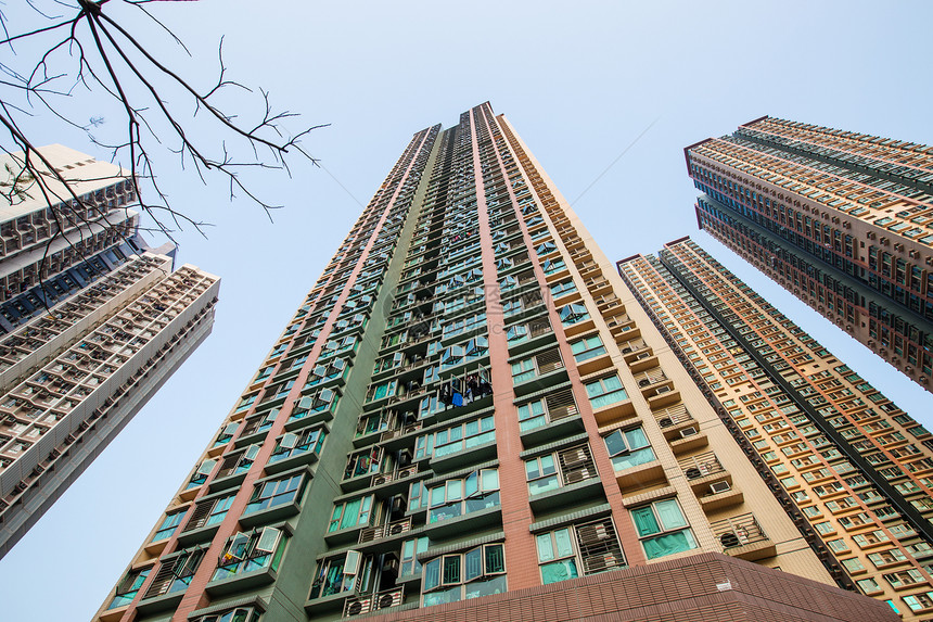香港的公寓楼大楼假期商业建筑生活市中心办公室玻璃专注经济密度图片