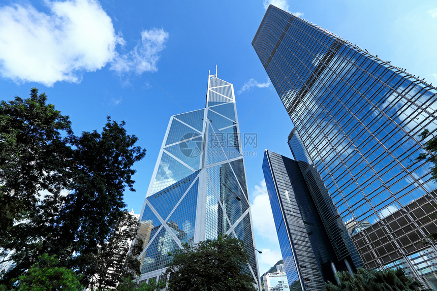 香港商业区摩天大楼办公室建筑高楼商业城市市中心景观公司窗户图片