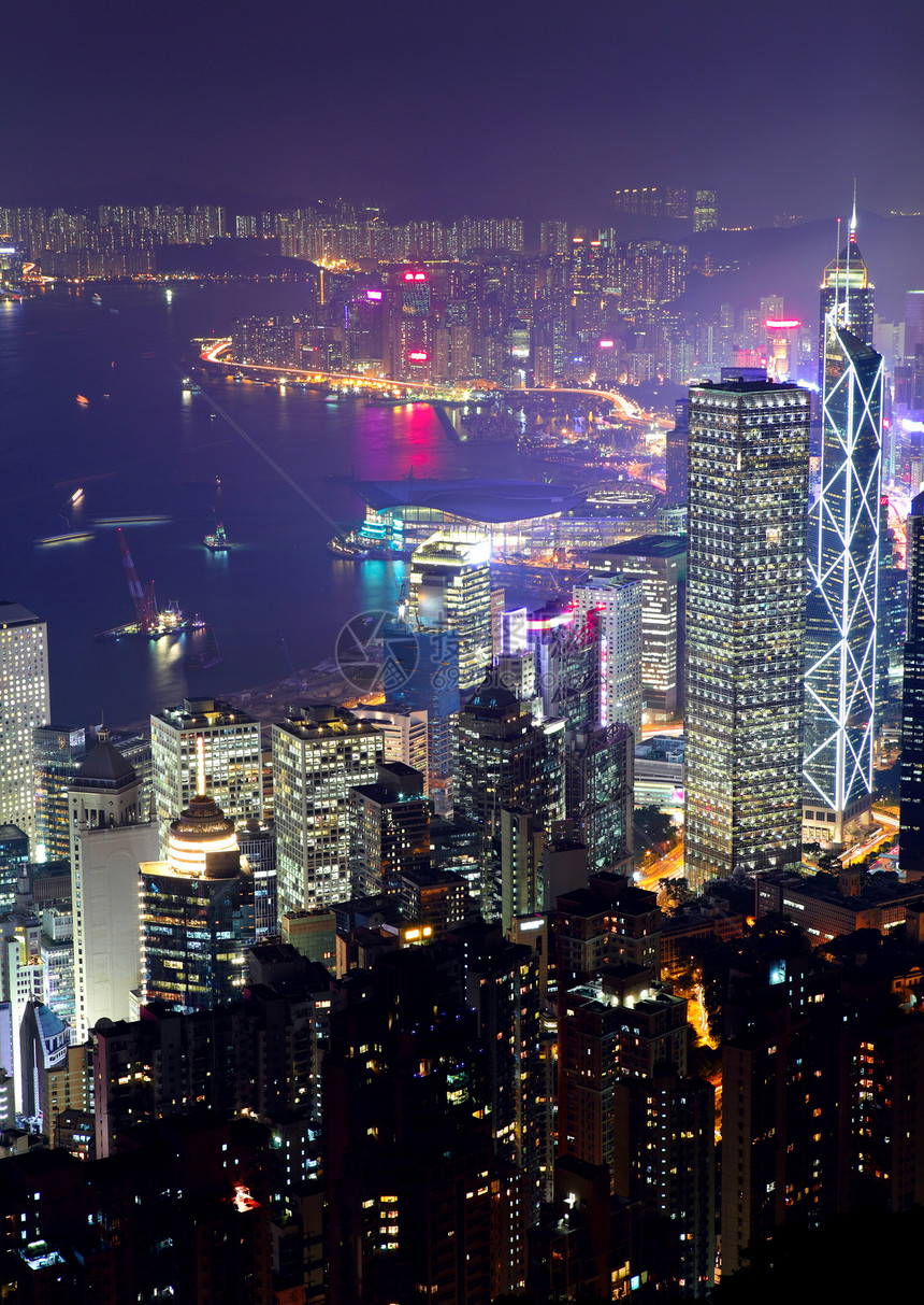 香港市办公室港口商业建筑学摩天大楼场景金融顶峰风景景观图片