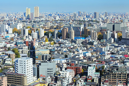 东京市风景市中心公司公寓住宅景观建筑办公室天空晴天城市背景图片