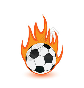 橙色火焰中的足球球背景图片