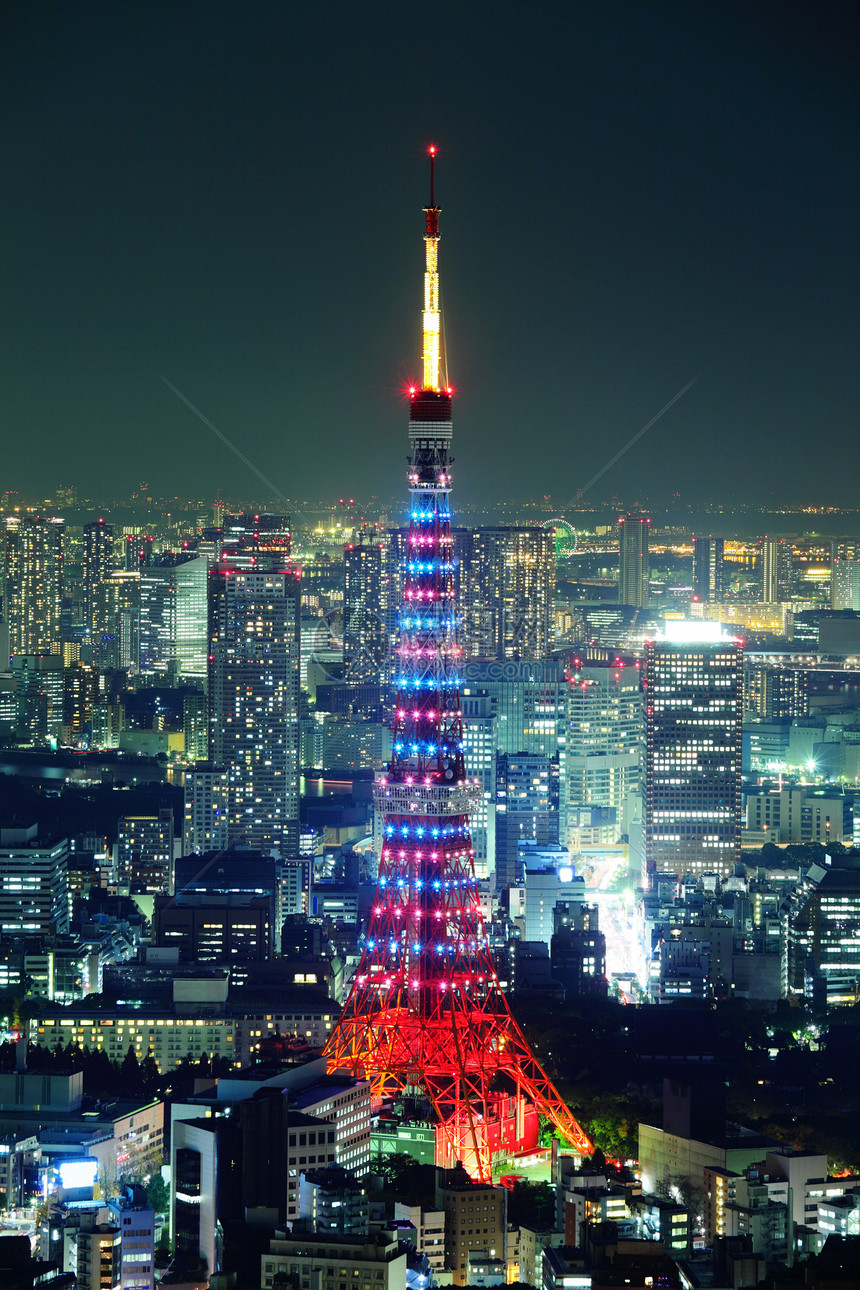 日本的城市风景城市摩天大楼日落风景红色病房旅行建筑天际金属图片