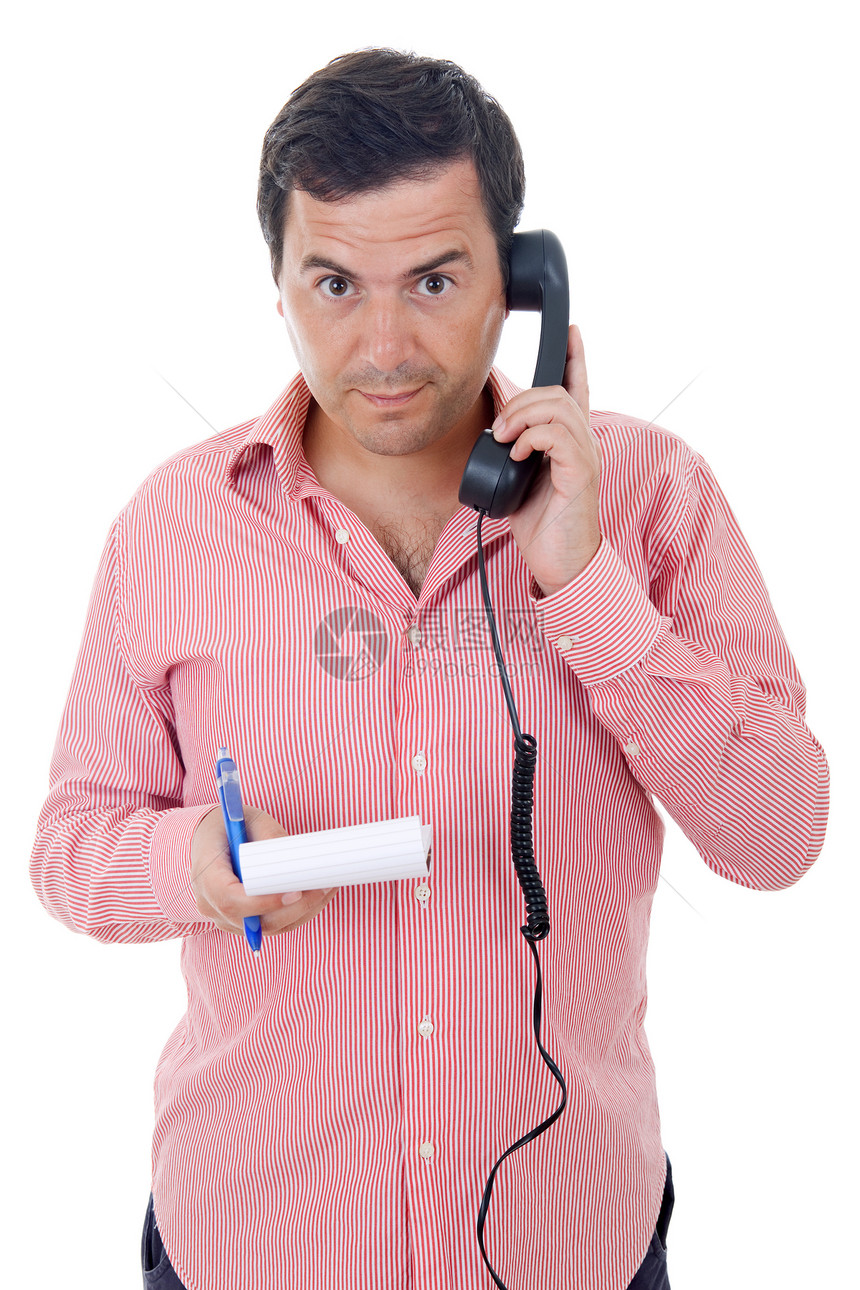 调来电话青年成人男性白色笔记写作拉丁工作室图片