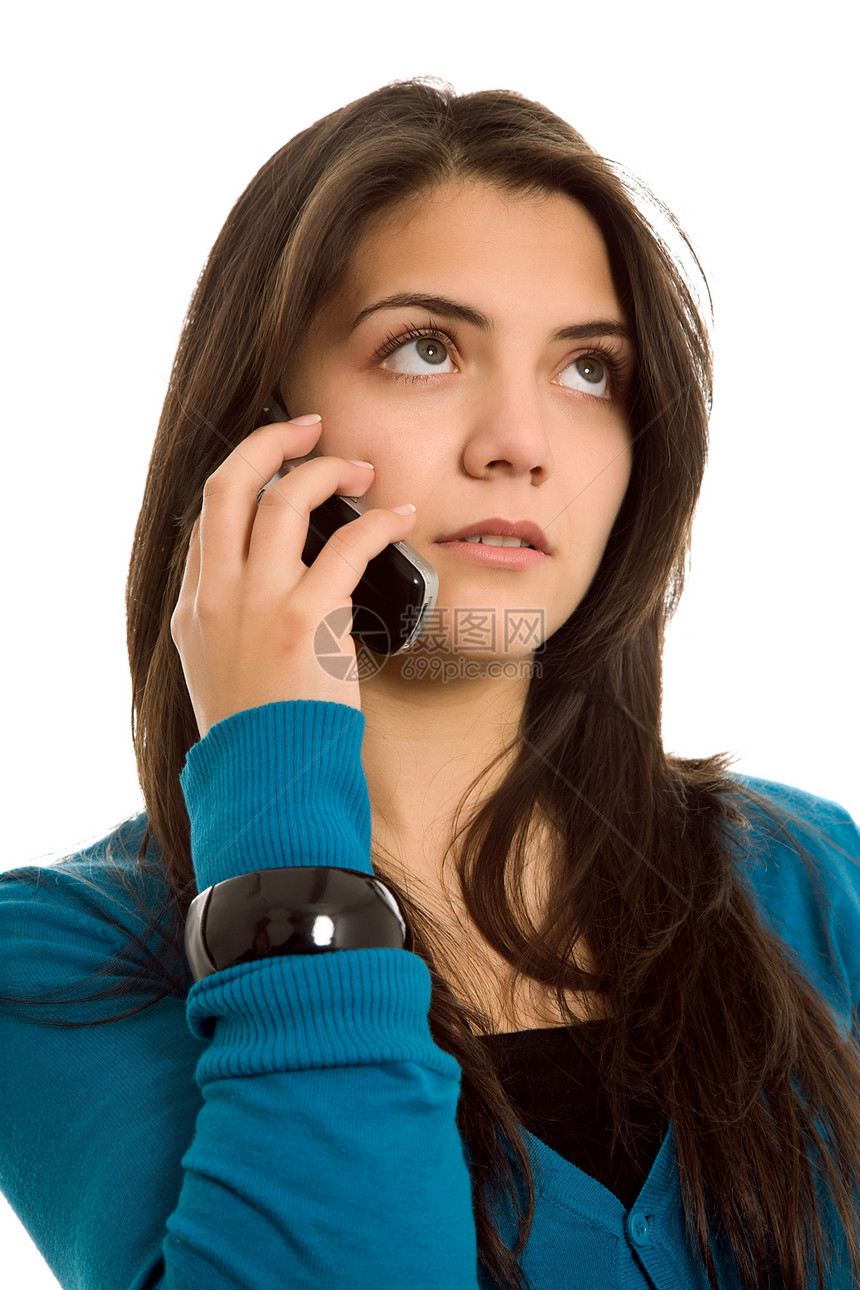 调来电话电讯头发手机青年棕色细胞女性呼唤黑发八卦图片