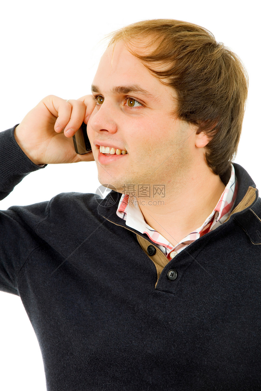 调来电话青年男生成人衬衫公司男性拉丁白色细胞企业家图片
