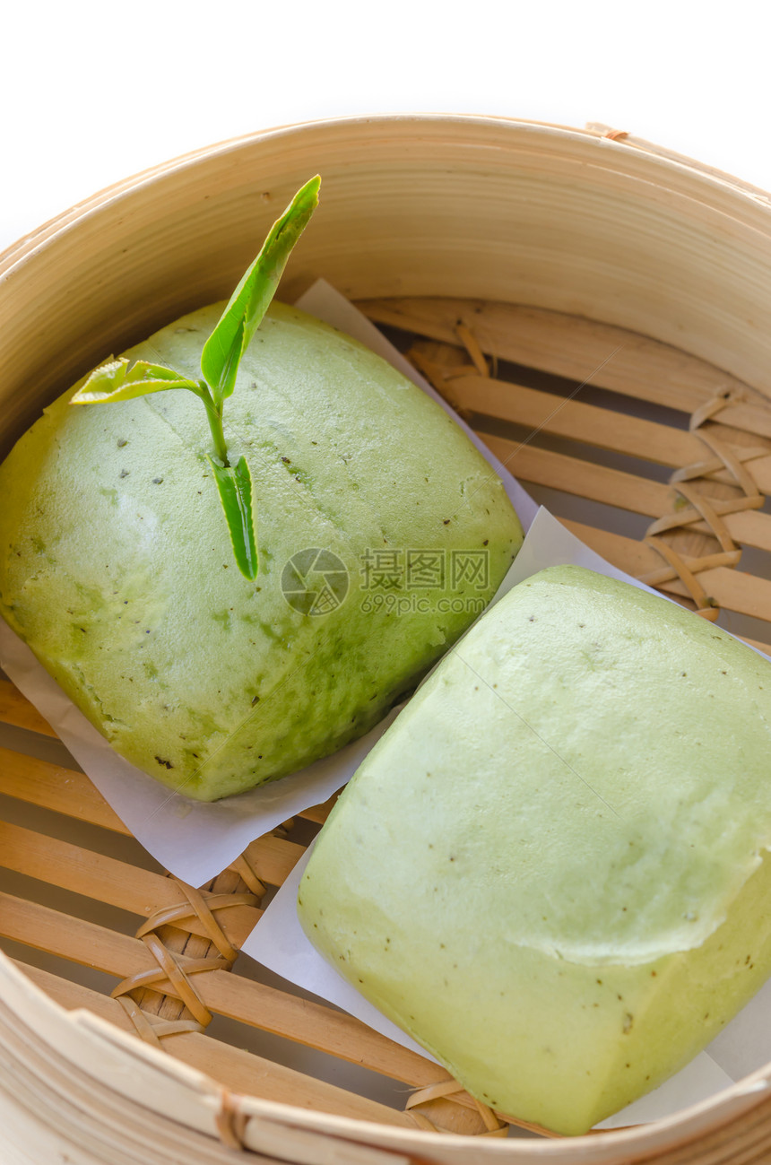 曼图油炸美食食物馒头绿色点心饺子叶子小吃盘子图片