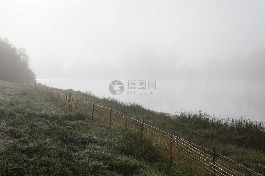 江雾蓝色衬套阴霾公园旅行石头花园薄雾天空树木图片