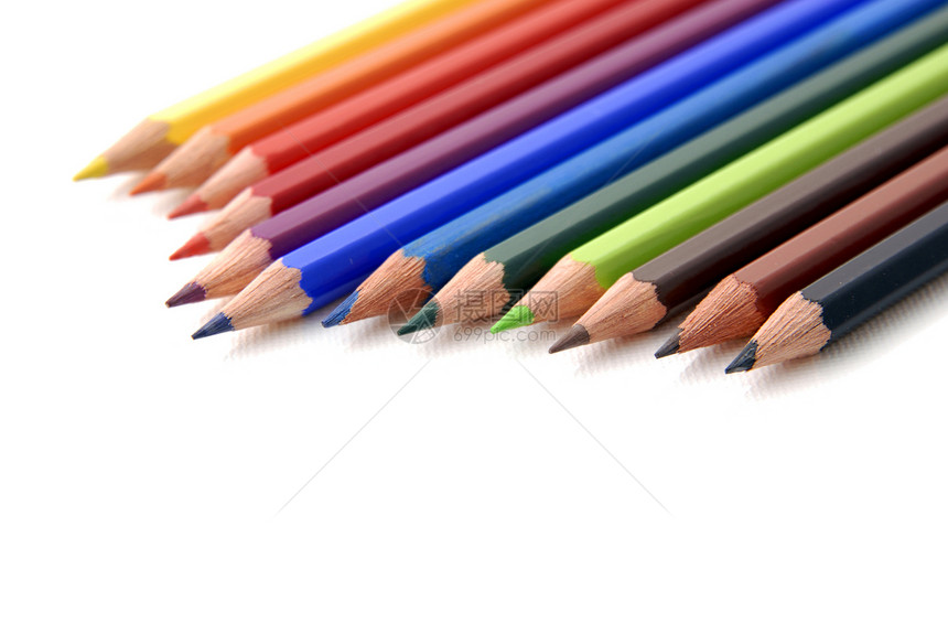 铅笔工具草图线条绘画白色木头教育彩虹学校娱乐图片